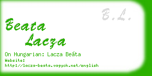 beata lacza business card